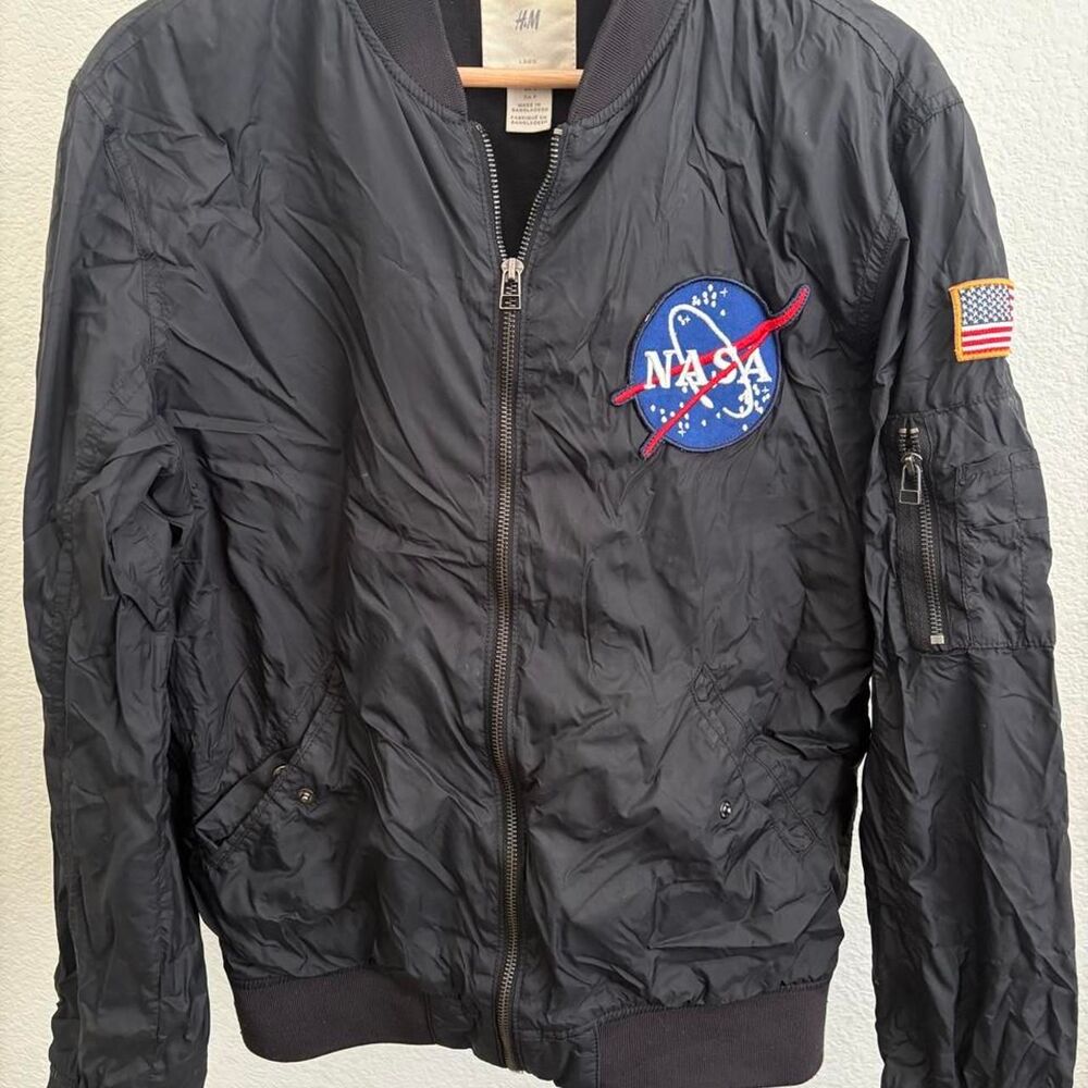 H&M Men's Black Bomber Jacket